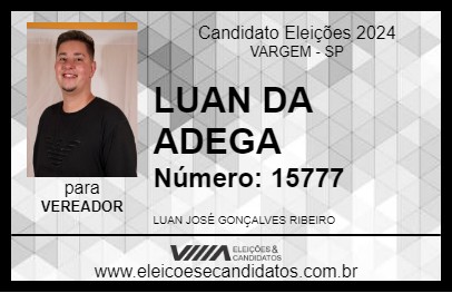 Candidato LUAN DA ADEGA 2024 - VARGEM - Eleições