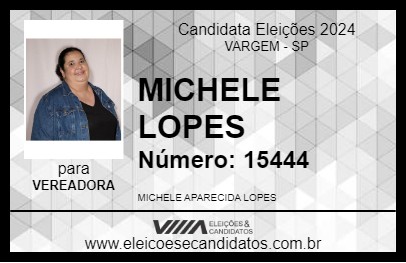 Candidato MICHELE LOPES 2024 - VARGEM - Eleições