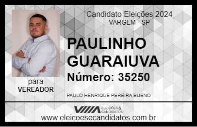 Candidato PAULINHO GUARAIUVA 2024 - VARGEM - Eleições