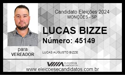 Candidato LUCAS BIZZE 2024 - MONÇÕES - Eleições