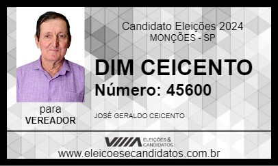 Candidato DIM CEICENTO 2024 - MONÇÕES - Eleições