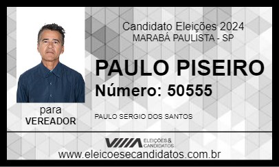 Candidato PAULO PISEIRO 2024 - MARABÁ PAULISTA - Eleições