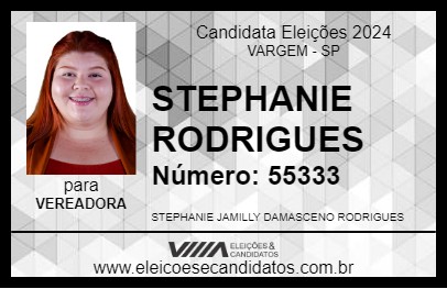 Candidato STEPHANIE RODRIGUES 2024 - VARGEM - Eleições