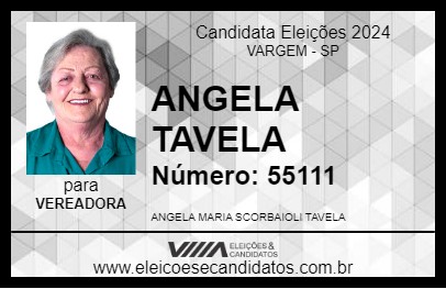 Candidato ANGELA TAVELA 2024 - VARGEM - Eleições