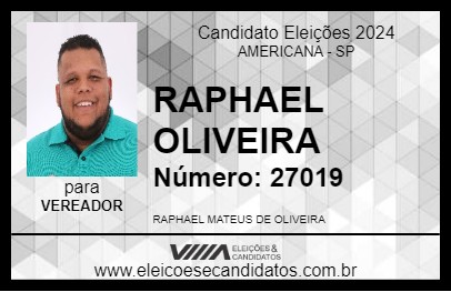 Candidato RAPHAEL OLIVEIRA  2024 - AMERICANA - Eleições