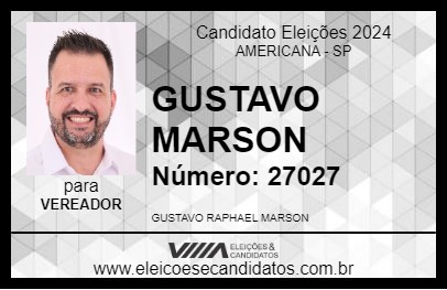 Candidato GUSTAVO MARSON 2024 - AMERICANA - Eleições