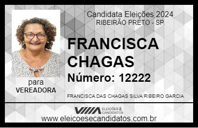 Candidato FRANCISCA CHAGAS 2024 - RIBEIRÃO PRETO - Eleições