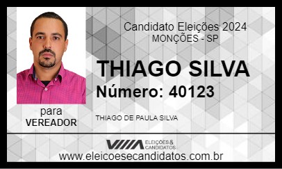 Candidato THIAGO SILVA 2024 - MONÇÕES - Eleições