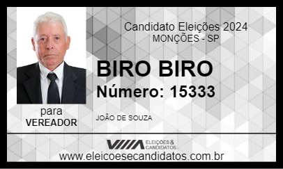 Candidato BIRO BIRO 2024 - MONÇÕES - Eleições