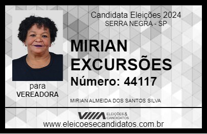 Candidato MIRIAN EXCURSÕES 2024 - SERRA NEGRA - Eleições