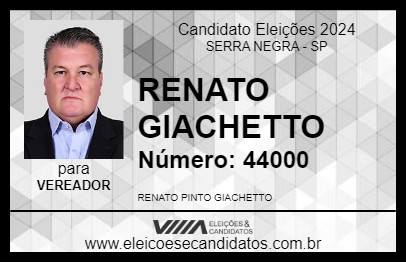 Candidato RENATO GIACHETTO 2024 - SERRA NEGRA - Eleições