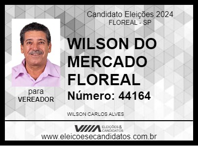 Candidato WILSON DO MERCADO FLOREAL 2024 - FLOREAL - Eleições