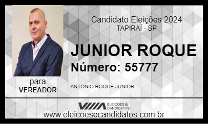 Candidato JUNIOR ROQUE 2024 - TAPIRAÍ - Eleições