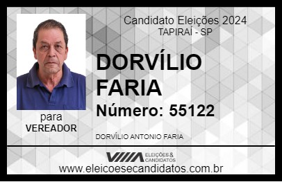 Candidato DORVÍLIO FARIA 2024 - TAPIRAÍ - Eleições