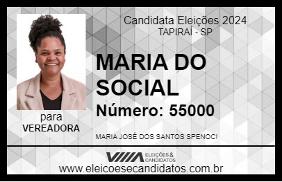 Candidato MARIA DO SOCIAL 2024 - TAPIRAÍ - Eleições