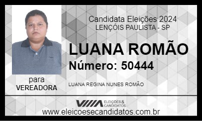 Candidato LUANA ROMÃO 2024 - LENÇÓIS PAULISTA - Eleições