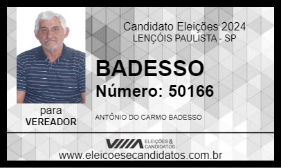 Candidato BADESSO 2024 - LENÇÓIS PAULISTA - Eleições