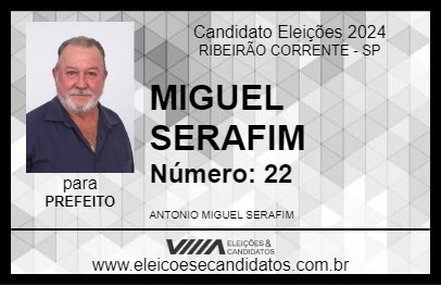 Candidato MIGUEL SERAFIM 2024 - RIBEIRÃO CORRENTE - Eleições