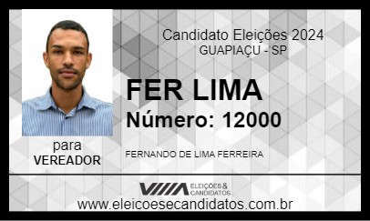 Candidato FER LIMA 2024 - GUAPIAÇU - Eleições