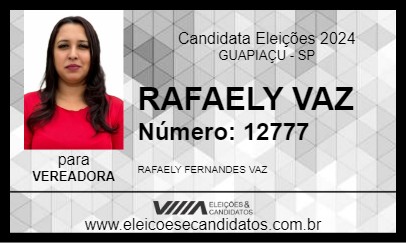 Candidato RAFAELY VAZ 2024 - GUAPIAÇU - Eleições