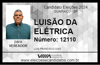 Candidato LUISÃO DA ELÉTRICA 2024 - GUAPIAÇU - Eleições