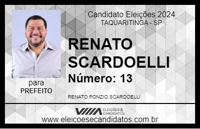 Candidato RENATO SCARDOELLI 2024 - TAQUARITINGA - Eleições