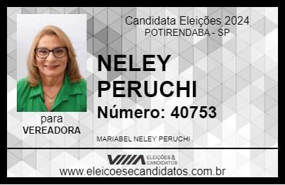 Candidato NELEY PERUCHI 2024 - POTIRENDABA - Eleições