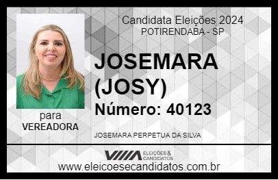 Candidato JOSEMARA (JOSY) 2024 - POTIRENDABA - Eleições