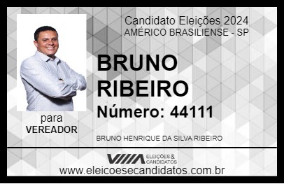 Candidato BRUNO RIBEIRO 2024 - AMÉRICO BRASILIENSE - Eleições