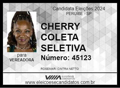 Candidato CHERRY COLETA SELETIVA 2024 - PERUÍBE - Eleições