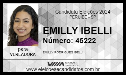 Candidato EMILLY IBELLI 2024 - PERUÍBE - Eleições