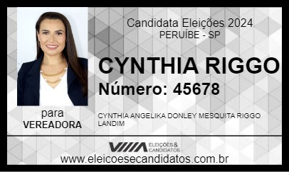 Candidato CYNTHIA RIGGO 2024 - PERUÍBE - Eleições