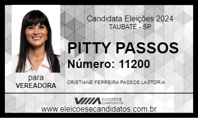 Candidato PITTY PASSOS 2024 - TAUBATÉ - Eleições