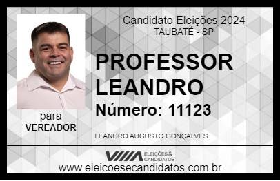 Candidato PROFESSOR LEANDRO 2024 - TAUBATÉ - Eleições