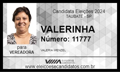 Candidato VALERINHA 2024 - TAUBATÉ - Eleições