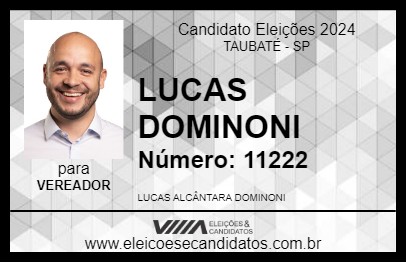 Candidato LUCAS DOMINONI 2024 - TAUBATÉ - Eleições