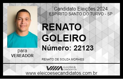 Candidato RENATO GOLEIRO  2024 - ESPÍRITO SANTO DO TURVO - Eleições