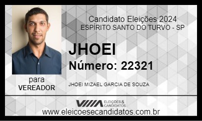 Candidato JHOEI 2024 - ESPÍRITO SANTO DO TURVO - Eleições