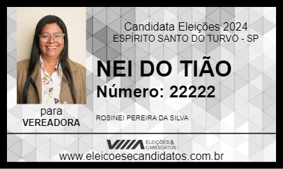 Candidato NEI DO TIÃO 2024 - ESPÍRITO SANTO DO TURVO - Eleições