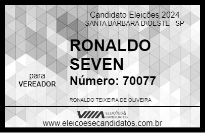 Candidato RONALDO SEVEN 2024 - SANTA BÁRBARA D\OESTE - Eleições