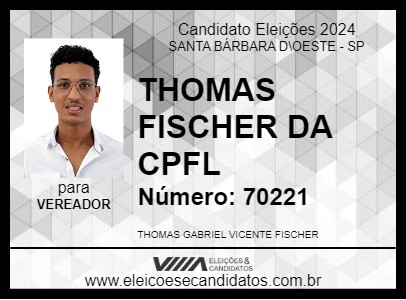 Candidato THOMAS FISCHER DA CPFL 2024 - SANTA BÁRBARA D\OESTE - Eleições