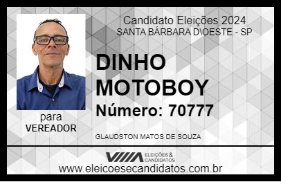 Candidato DINHO MOTOBOY 2024 - SANTA BÁRBARA D\OESTE - Eleições