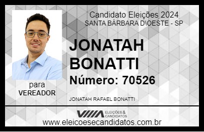 Candidato JONATAH BONATTI 2024 - SANTA BÁRBARA D\OESTE - Eleições