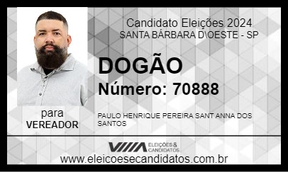 Candidato DOGÃO 2024 - SANTA BÁRBARA D\OESTE - Eleições