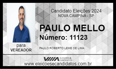 Candidato PAULO MELLO 2024 - NOVA CAMPINA - Eleições