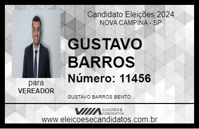 Candidato GUSTAVO BARROS 2024 - NOVA CAMPINA - Eleições