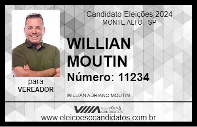 Candidato WILLIAN MOUTIN 2024 - MONTE ALTO - Eleições