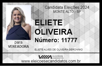 Candidato ELIETE OLIVEIRA 2024 - MONTE ALTO - Eleições