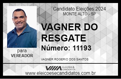 Candidato VAGNER DO RESGATE 2024 - MONTE ALTO - Eleições