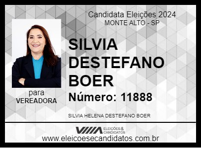 Candidato SILVIA DESTEFANO BOER 2024 - MONTE ALTO - Eleições